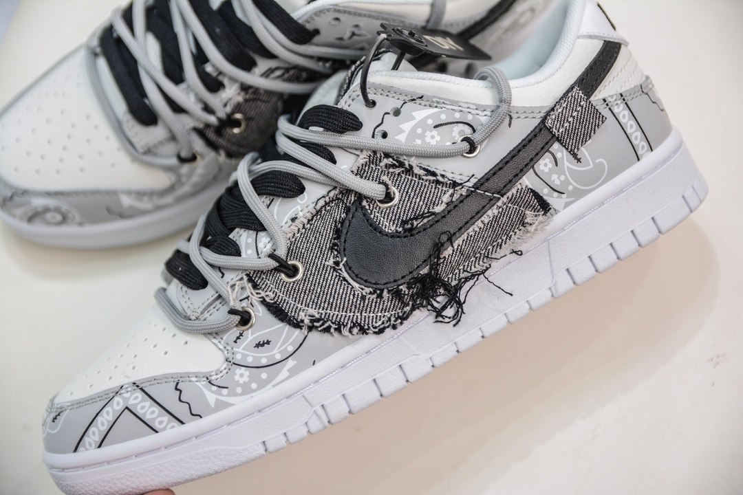 240 Nike Dunk Low 缝牛仔布 灰黑白  DJ6188-101