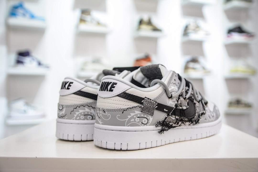 240 Nike Dunk Low 缝牛仔布 灰黑白  DJ6188-101