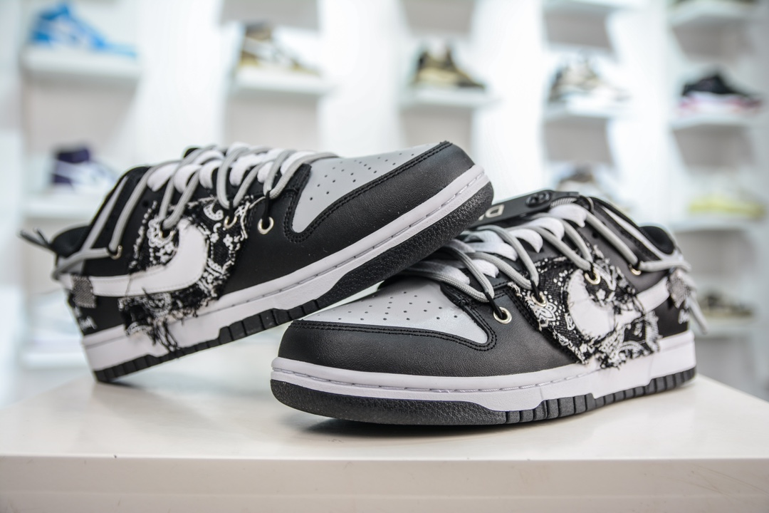 Nike Dunk Low 缝牛仔布 黑灰白 DV0831-002