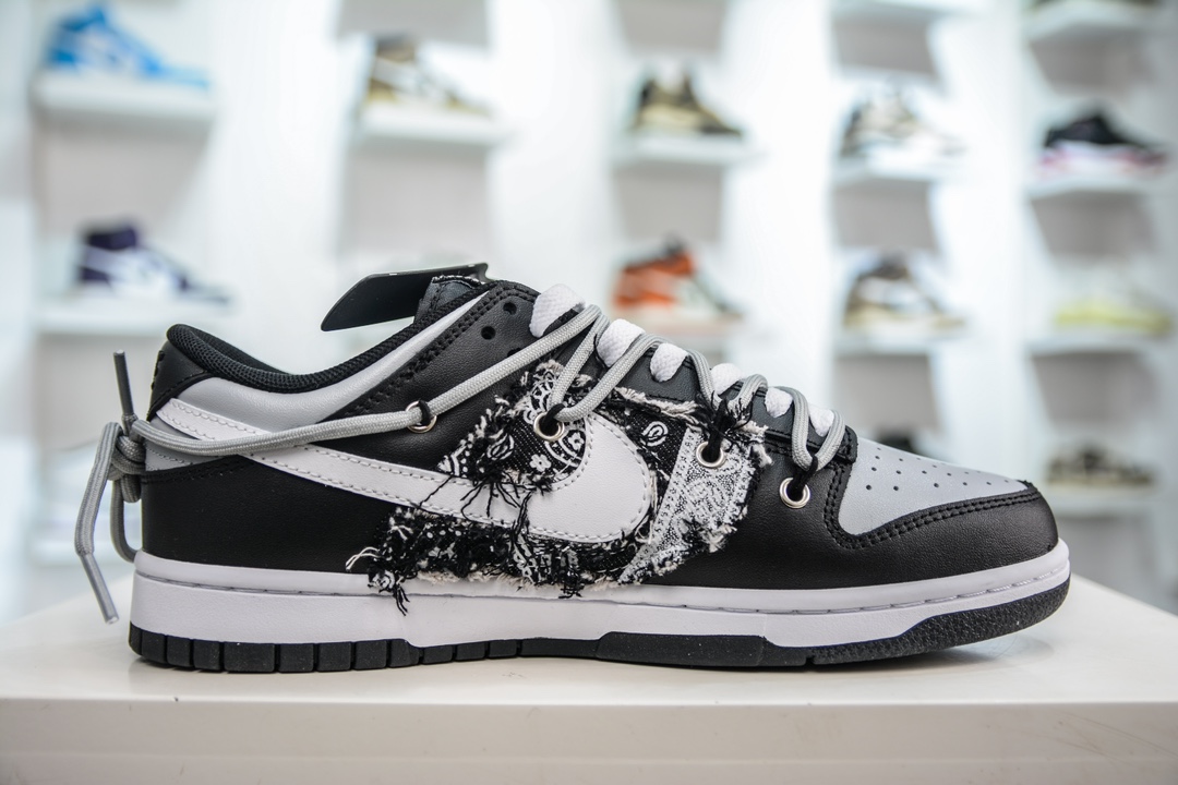 Nike Dunk Low 缝牛仔布 黑灰白 DV0831-002