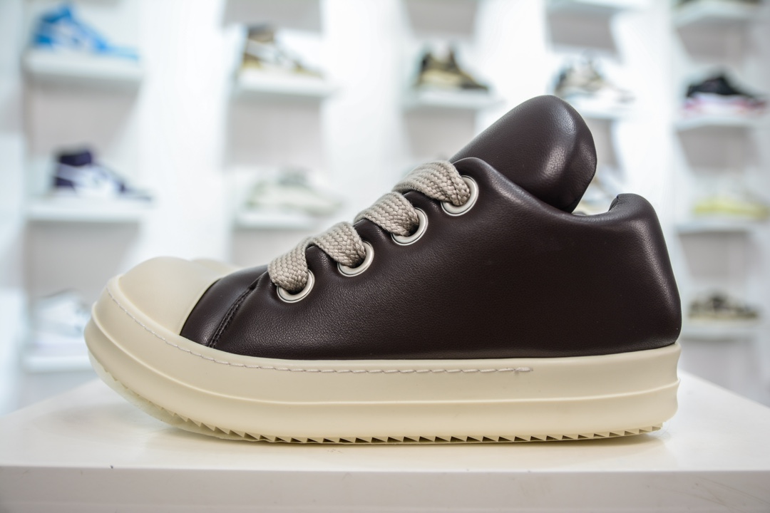 纯原 Rick Owens FW23 LUXOR 瑞克·欧文斯低帮皮面时尚运动板鞋面包鞋