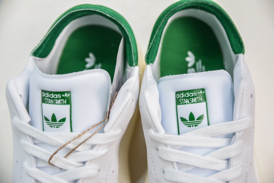 200 AD Originals Stan Smith PF”White Green”史密斯面包版系列低帮板鞋“皮革白绿尾” ID2786