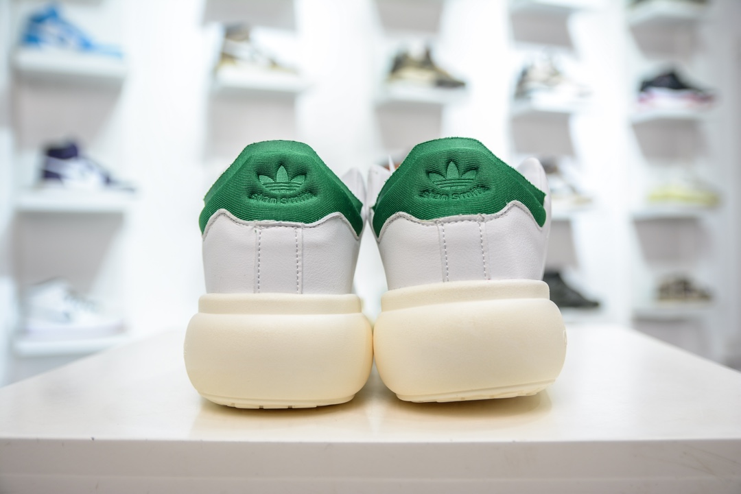 200 AD Originals Stan Smith PF”White Green”史密斯面包版系列低帮板鞋“皮革白绿尾” ID2786