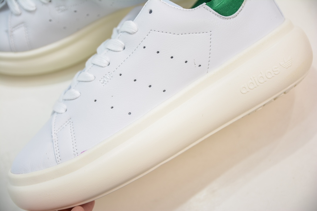 200 AD Originals Stan Smith PF”White Green”史密斯面包版系列低帮板鞋“皮革白绿尾” ID2786