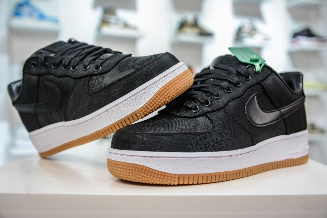 240 Clot x Nike Air Force 1 Premium 黑丝绸 双层面料 CZ3986-001