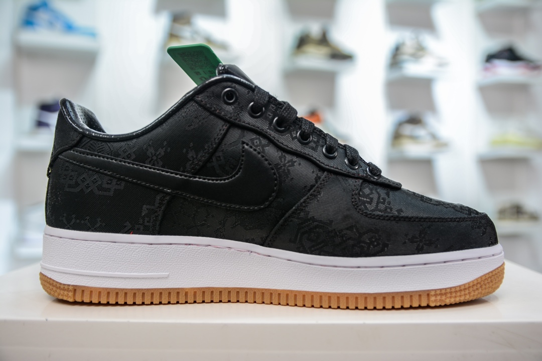 240 Clot x Nike Air Force 1 Premium 黑丝绸 双层面料 CZ3986-001