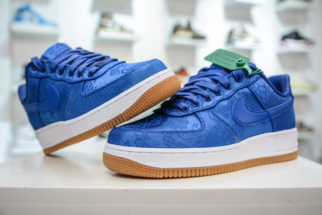 240  Clot x Nike Air Force 1 Premium 蓝丝绸 CJ5290-400