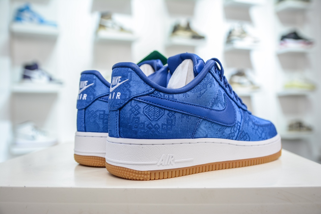 240  Clot x Nike Air Force 1 Premium 蓝丝绸 CJ5290-400