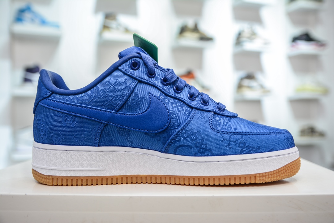 240  Clot x Nike Air Force 1 Premium 蓝丝绸 CJ5290-400