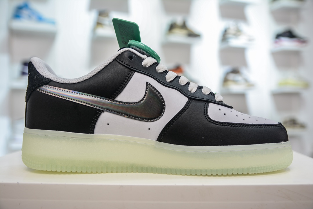 220 HY版纯原 Nike Air Force 1 Low 07 黑白镭射勾 FZ5529-103