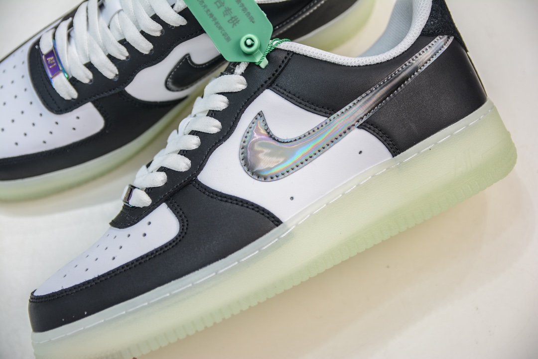 220 HY版纯原 Nike Air Force 1 Low 07 黑白镭射勾 FZ5529-103