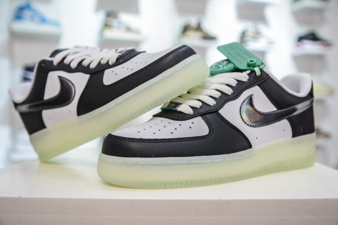 220 HY版纯原 Nike Air Force 1 Low 07 黑白镭射勾 FZ5529-103