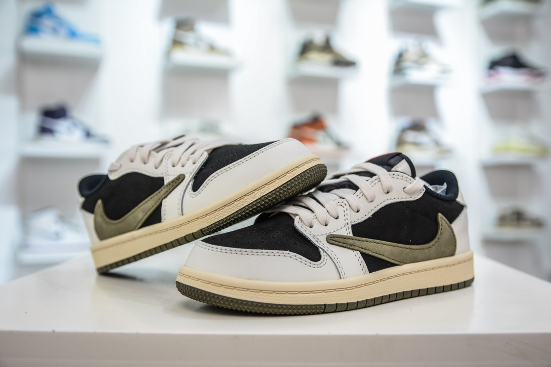 240 Q版纯原 Travis Scott x Air Jordan AJ1 Low OG TS联名倒钩低帮 DZ5909-106