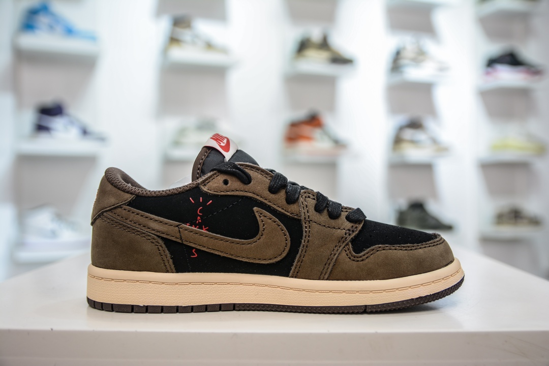 240 Q版纯原 Travis Scott x Air Jordan AJ1 Low OG TS联名倒钩低帮中童童鞋四色  CQ4277-001