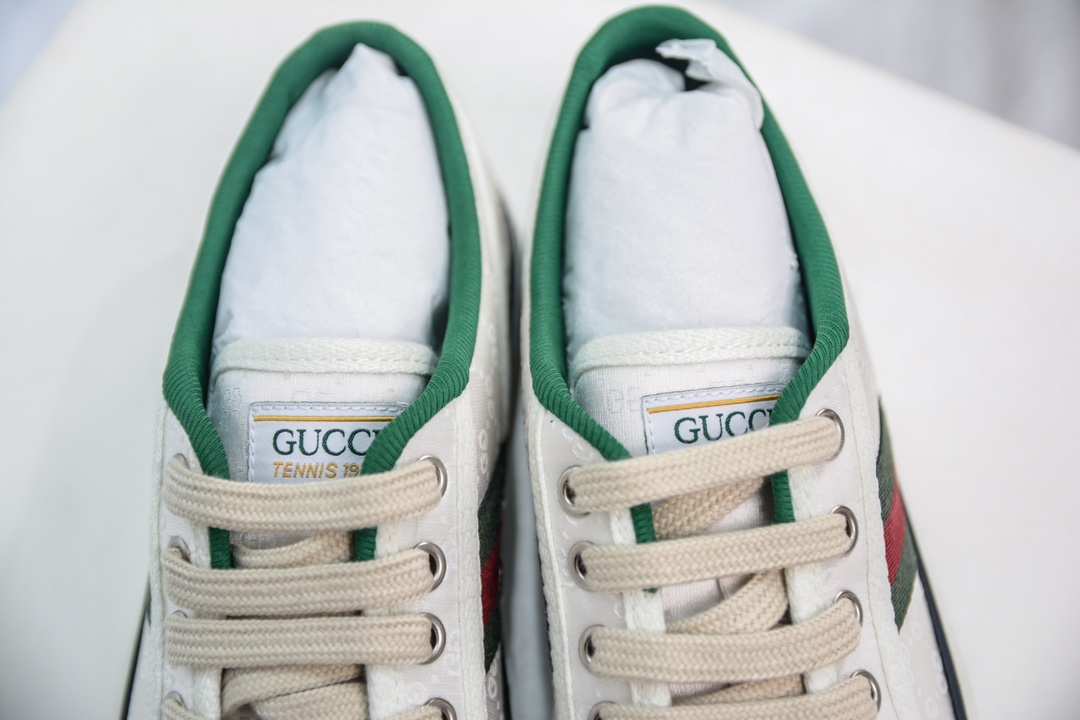 400 Gucci Tennis 1977 Print Sneaker古驰帆布印花复古休闲运动板鞋