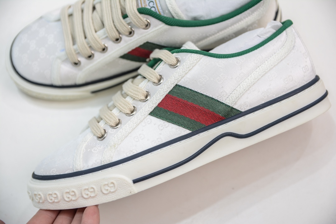 400 Gucci Tennis 1977 Print Sneaker古驰帆布印花复古休闲运动板鞋