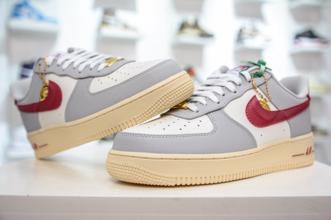 200 Nike Air Force 1 Low 07 灰白红金币 DV7584-001