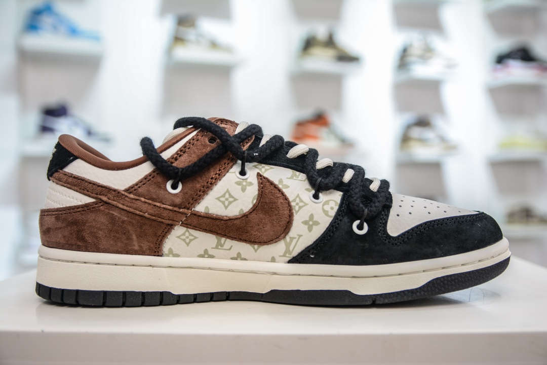 300 LV x Nike Dunk Low 黑棕拼接  SJ2068-233