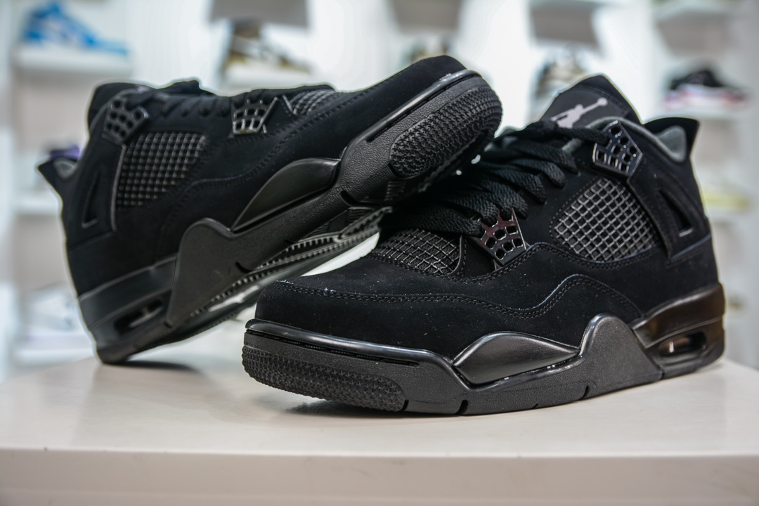 500 GX版纯原 Air Jordan 4 retro ”Black Cats” AJ4 黑猫  CU1110-010