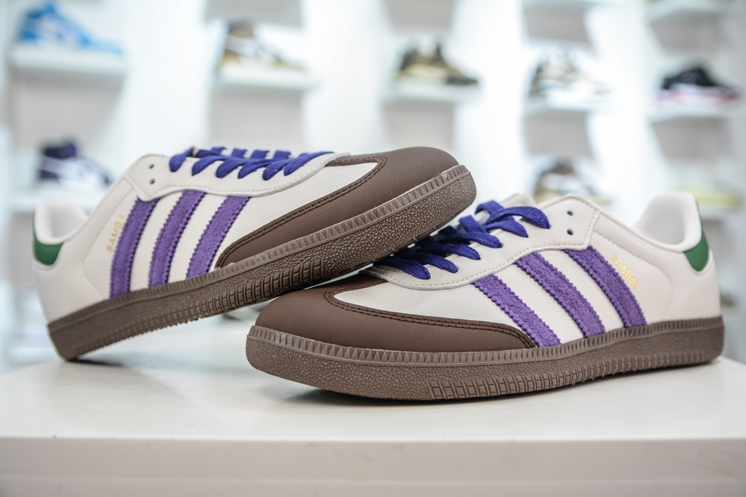 200 阿迪达斯Adidas originals Gazelle Indoor 棕紫绿色 ID8349