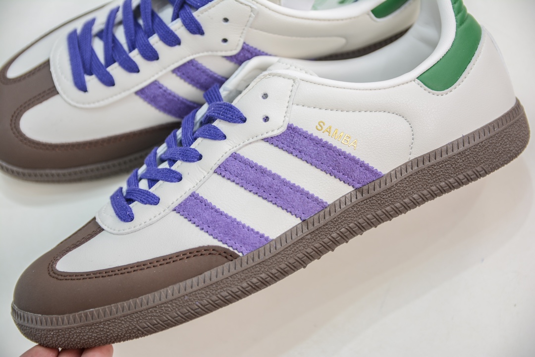 200 阿迪达斯Adidas originals Gazelle Indoor 棕紫绿色 ID8349