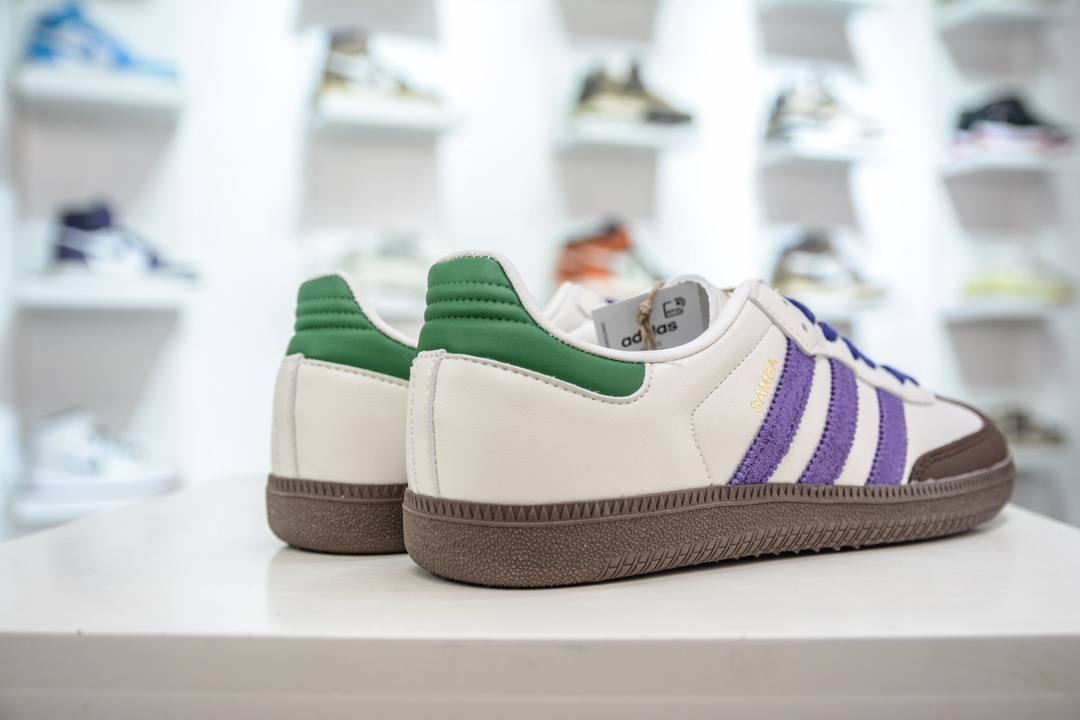 200 阿迪达斯Adidas originals Gazelle Indoor 棕紫绿色 ID8349