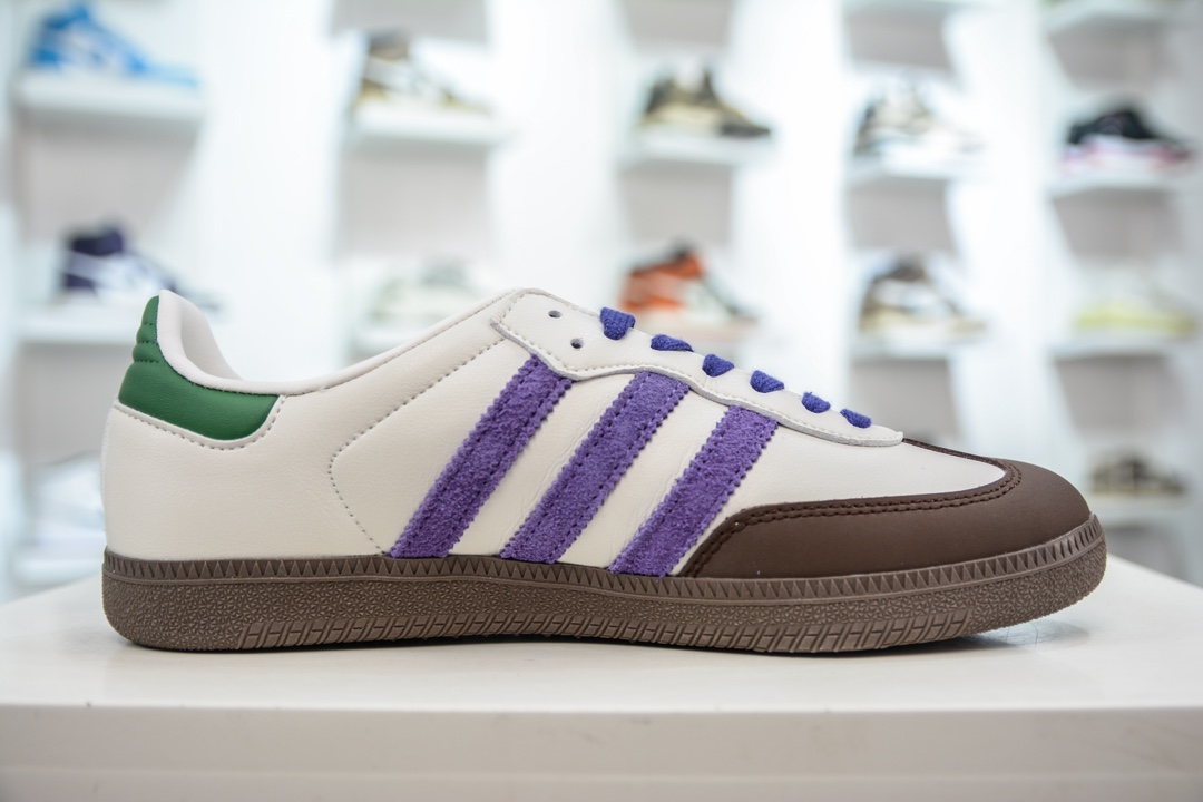 200 阿迪达斯Adidas originals Gazelle Indoor 棕紫绿色 ID8349