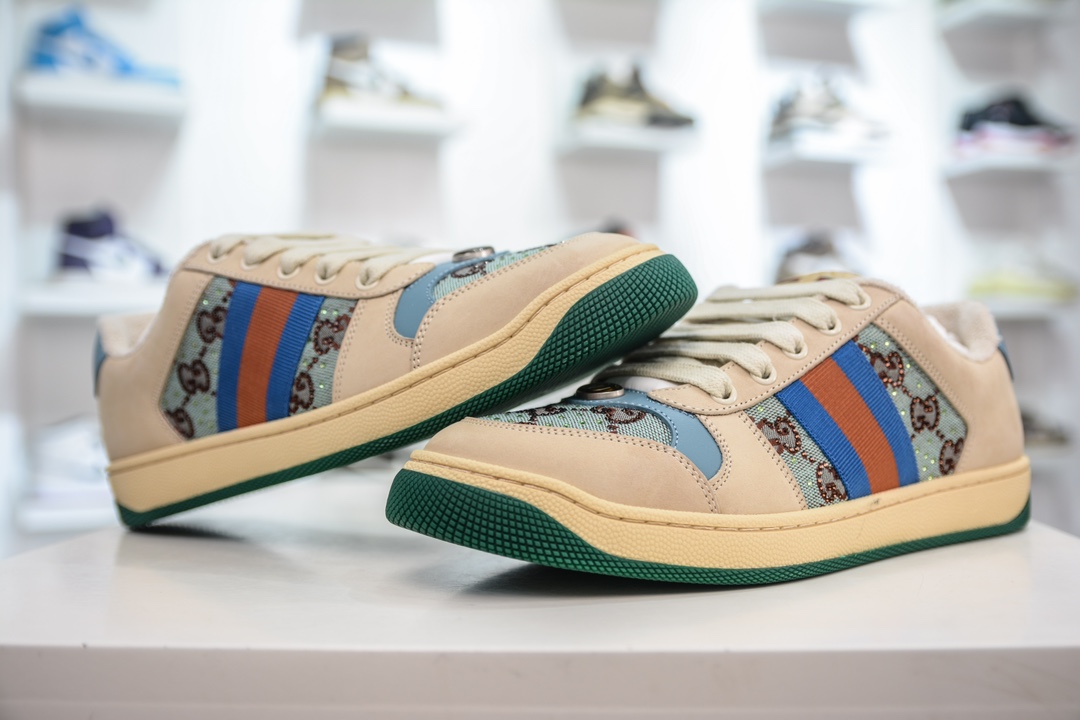 380 M版纯原 Gucci Screener sneaker 古驰双G小脏鞋系列复古怀旧校园风低帮板鞋