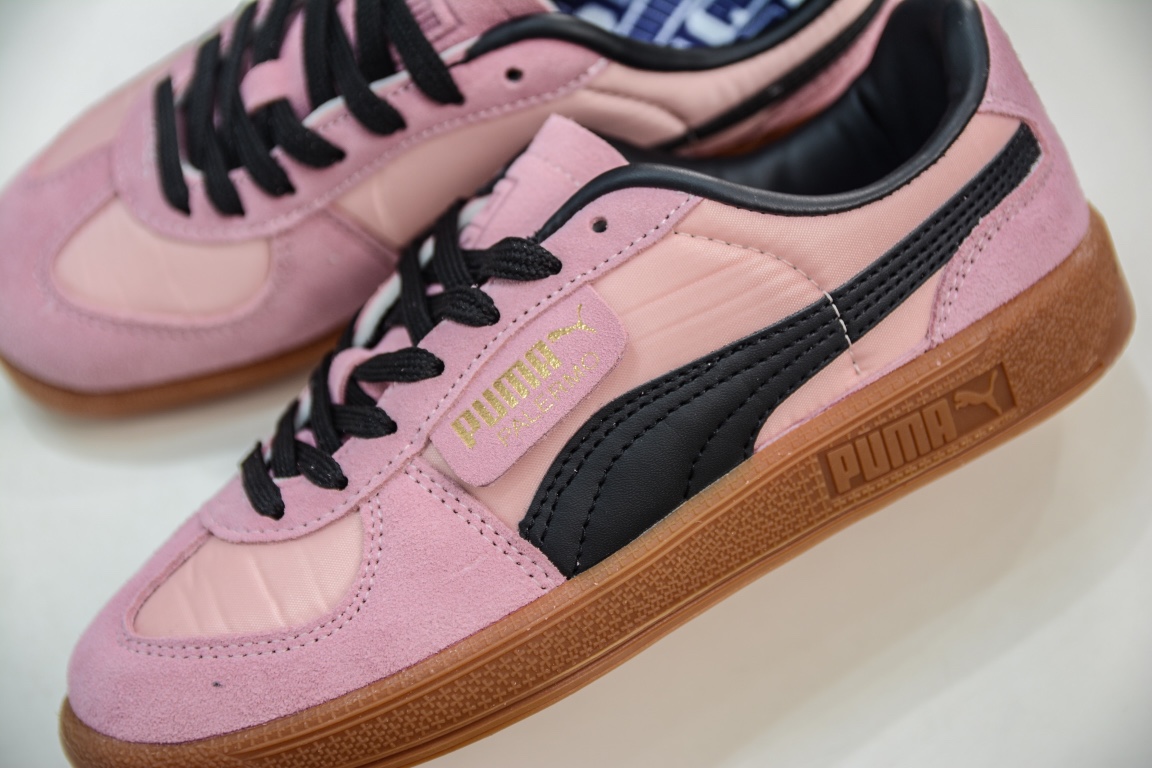 140 彪马PUMA Palermo Leather 巴勒莫系列低帮板鞋“皮革粉黑生胶底” 397245-01