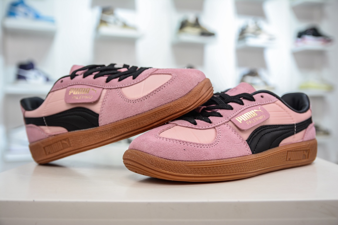 140 彪马PUMA Palermo Leather 巴勒莫系列低帮板鞋“皮革粉黑生胶底” 397245-01