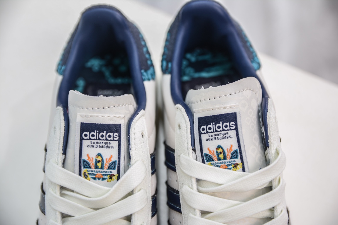 180 阮菲菲FeiFei Ruan x Adidas Originals Superstar"Chinese New Year"经典板鞋“皮革米白靛蓝缝线” ID1139