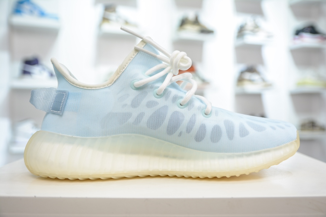 180 私人订单出货 纯原最佳平替版本 Adidas Yeezy Boost 350V2 "Mono Ice" 冰蓝镂空 GW2869