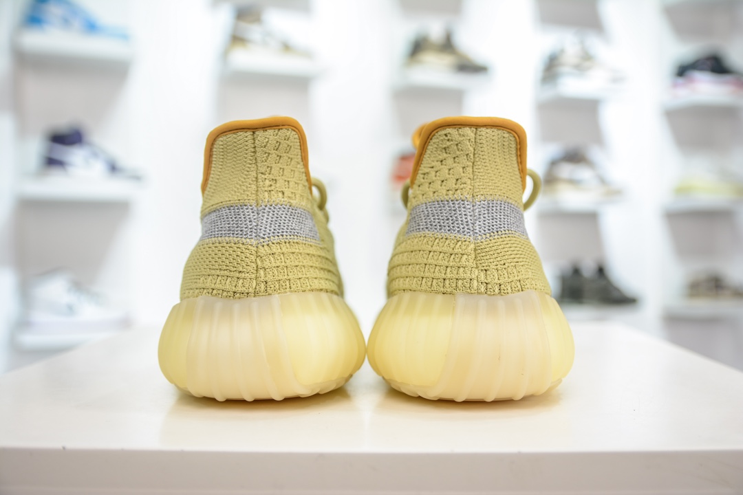 180 私人订单出货 纯原最佳平替版本 Adidas Yeezy Boost 350V2 ”Marsh” 沼泽黄侧透满天星 FX9034