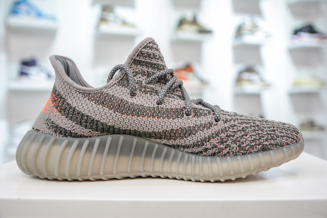 180 私人订单出货 纯原最佳平替版本 Adidas Yeezy Boost 350V2 ”Beluga Reflective” 灰橙2.0 满天星 GW1229