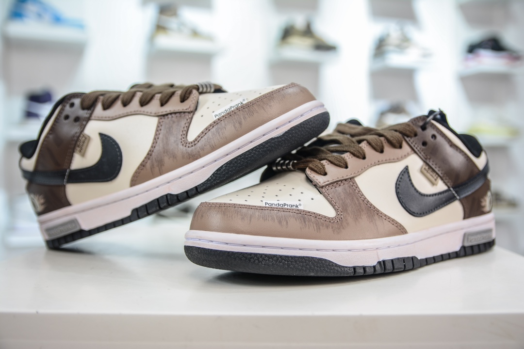 290 Nike Dunk Low 熊猫恶作剧 棕白 此款设计灵感源于画笔涂鸦 DD1391-100