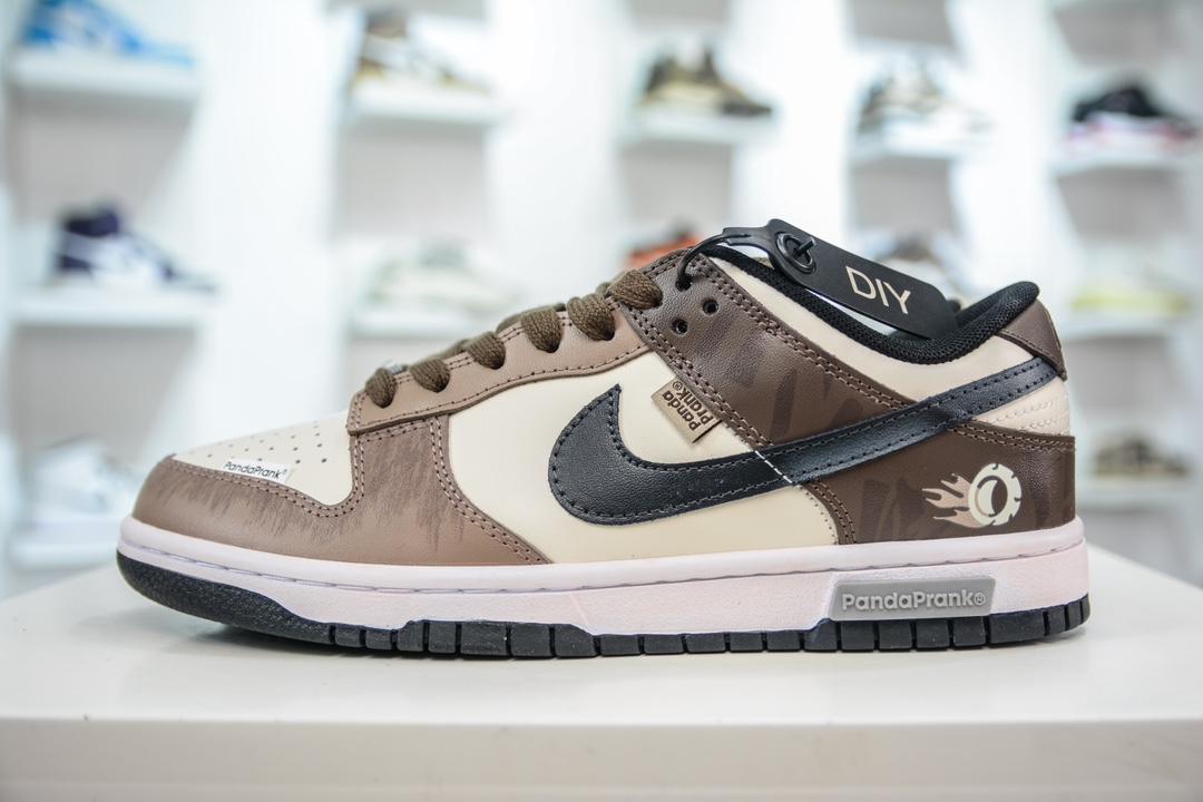290 Nike Dunk Low 熊猫恶作剧 棕白 此款设计灵感源于画笔涂鸦 DD1391-100