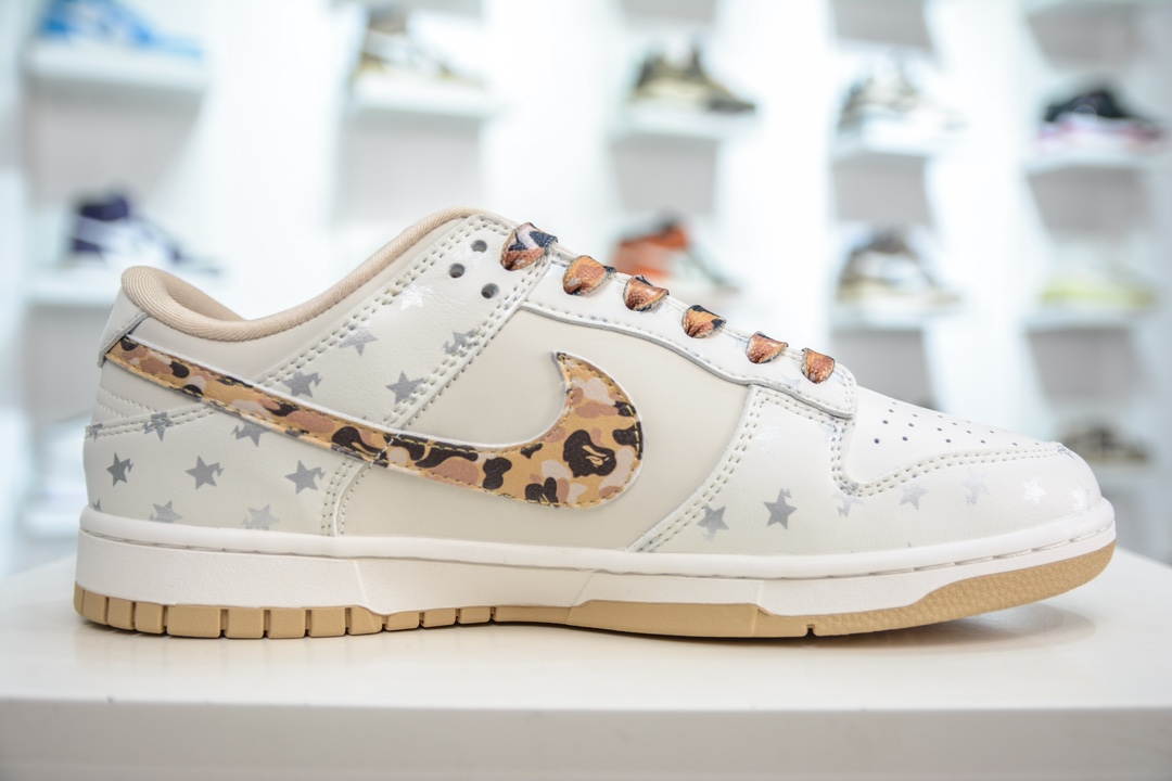 Bape x Nike Dunk Low Beige Camouflage Hook DQ1098-352