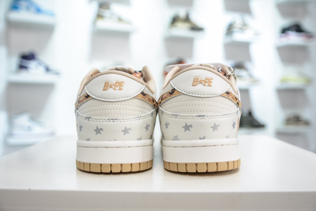 Bape x Nike Dunk Low Beige Camouflage Hook DQ1098-352