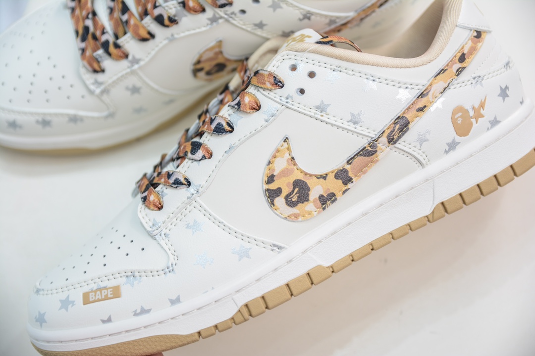 Bape x Nike Dunk Low Beige Camouflage Hook DQ1098-352