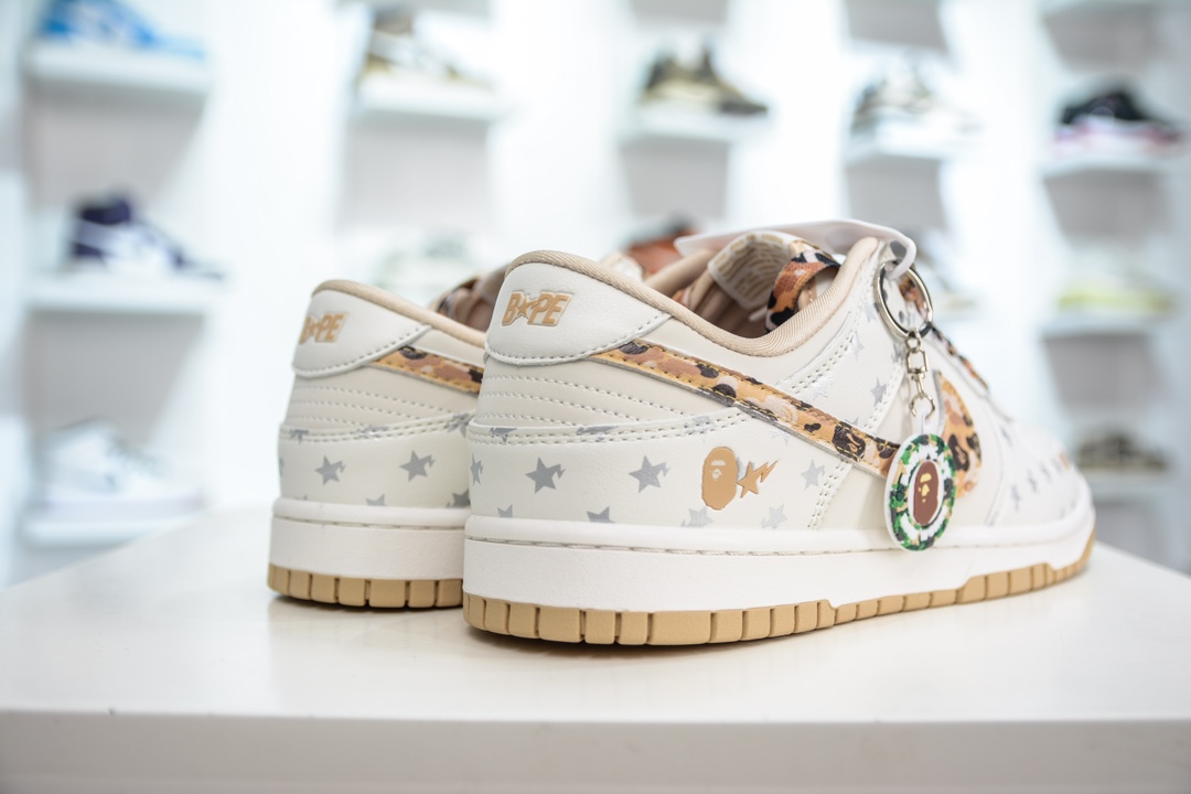 Bape x Nike Dunk Low Beige Camouflage Hook DQ1098-352