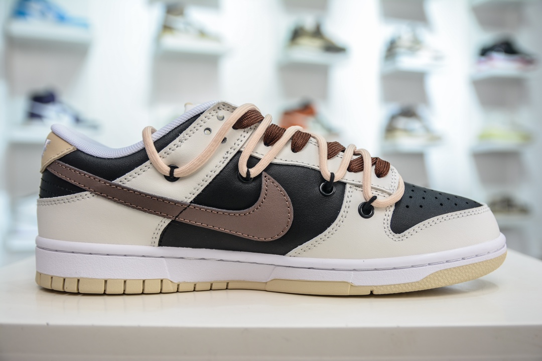 Nike Dunk Low Chestnut Black Brown This custom shoe is designed from autumn elements DV0831-003
