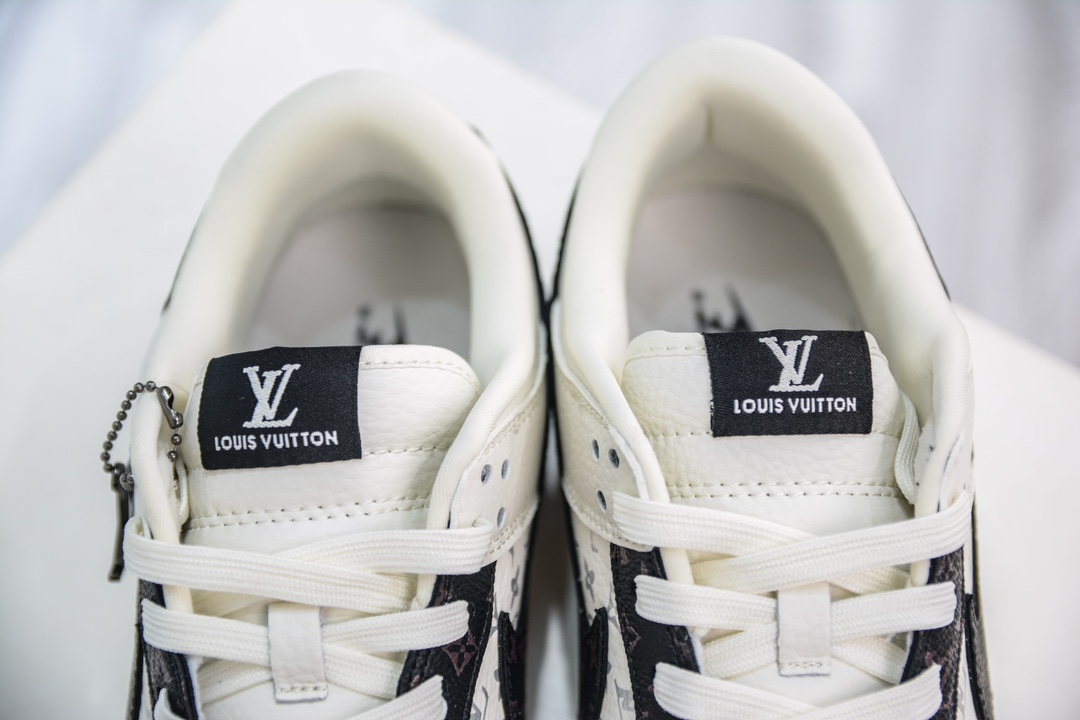 LV x Nike Dunk Low Old Flower Beige Black Hook FC1688-189