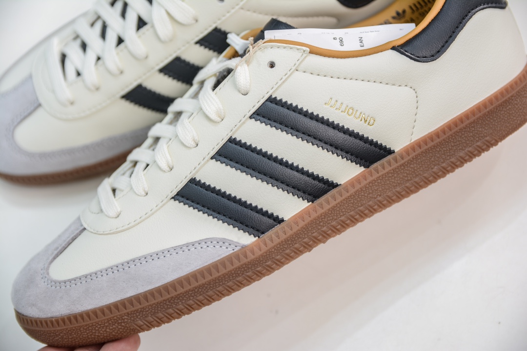200 MF版纯原 JJJJound x AD Originals Samba Classic”Studded Pack Black”桑巴舞板鞋“联名奶白灰黑”ID8708