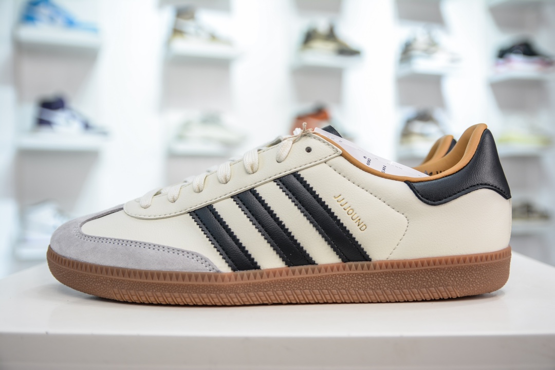 200 MF版纯原 JJJJound x AD Originals Samba Classic”Studded Pack Black”桑巴舞板鞋“联名奶白灰黑”ID8708