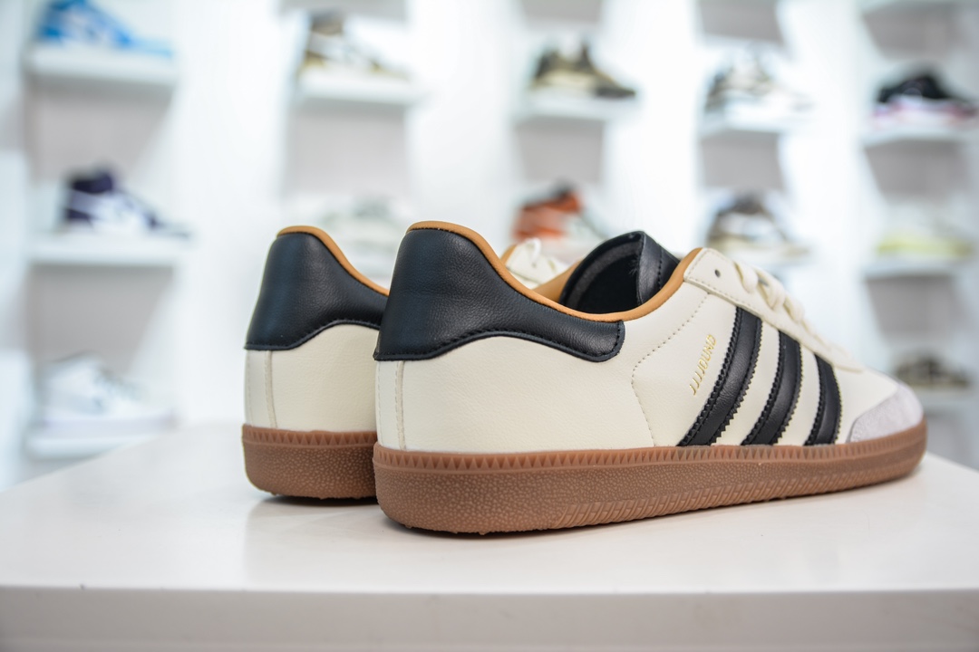 200 MF版纯原 JJJJound x AD Originals Samba Classic”Studded Pack Black”桑巴舞板鞋“联名奶白灰黑”ID8708