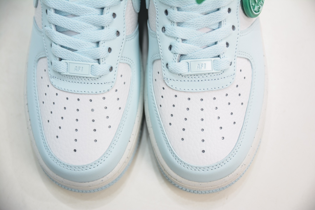 HY version of the original Nike Air Force 1 Low 07 Next Nature white and light blue HF5385-400