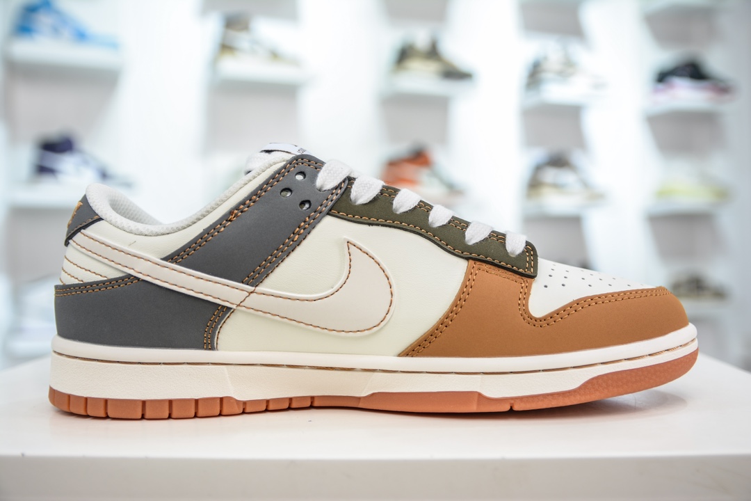 LV x Nike Dunk Low Brown and Gray Stitching DQ1098-356