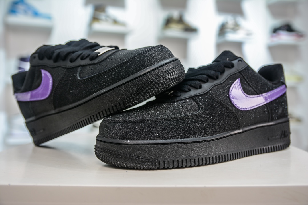 HY version of the original Nike Air Force 1 Low 07 black flash purple CW2288-014