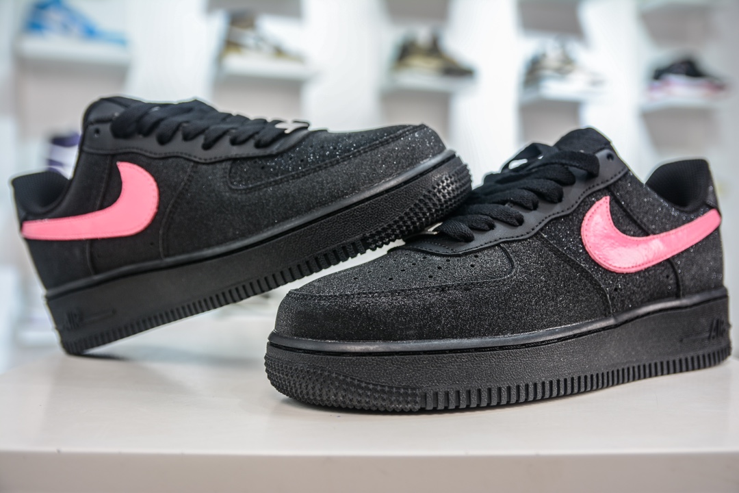 HY version of the original Air Force 1 '07 Low black and pink starry sky CW2288-015