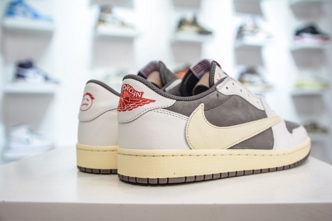 DG2.0 pure original Travis Scott x Air Jordan 1 Low OG SP ”Sail and Ridgerock” trendy retro basketball shoes DM7866-162